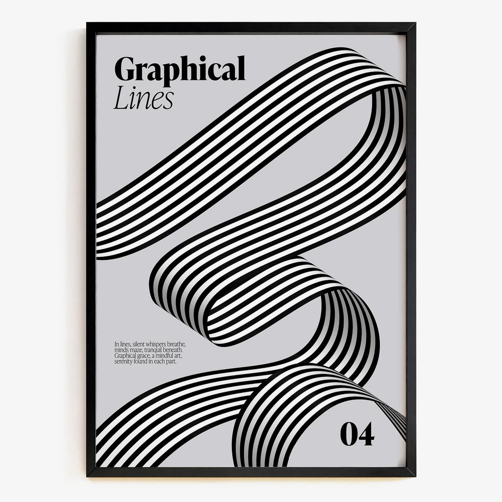 Ribbon Flow графічна стрічкова абстракція KT5174
