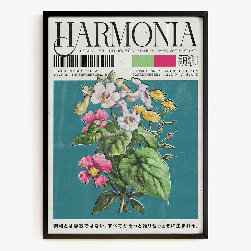 "HARMONIA" ботанічна графіка з квітами XN6248