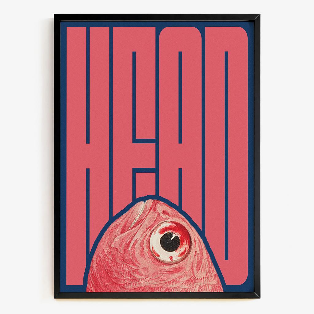 "HEAD" сюрреалістична графіка з рибою DR5186
