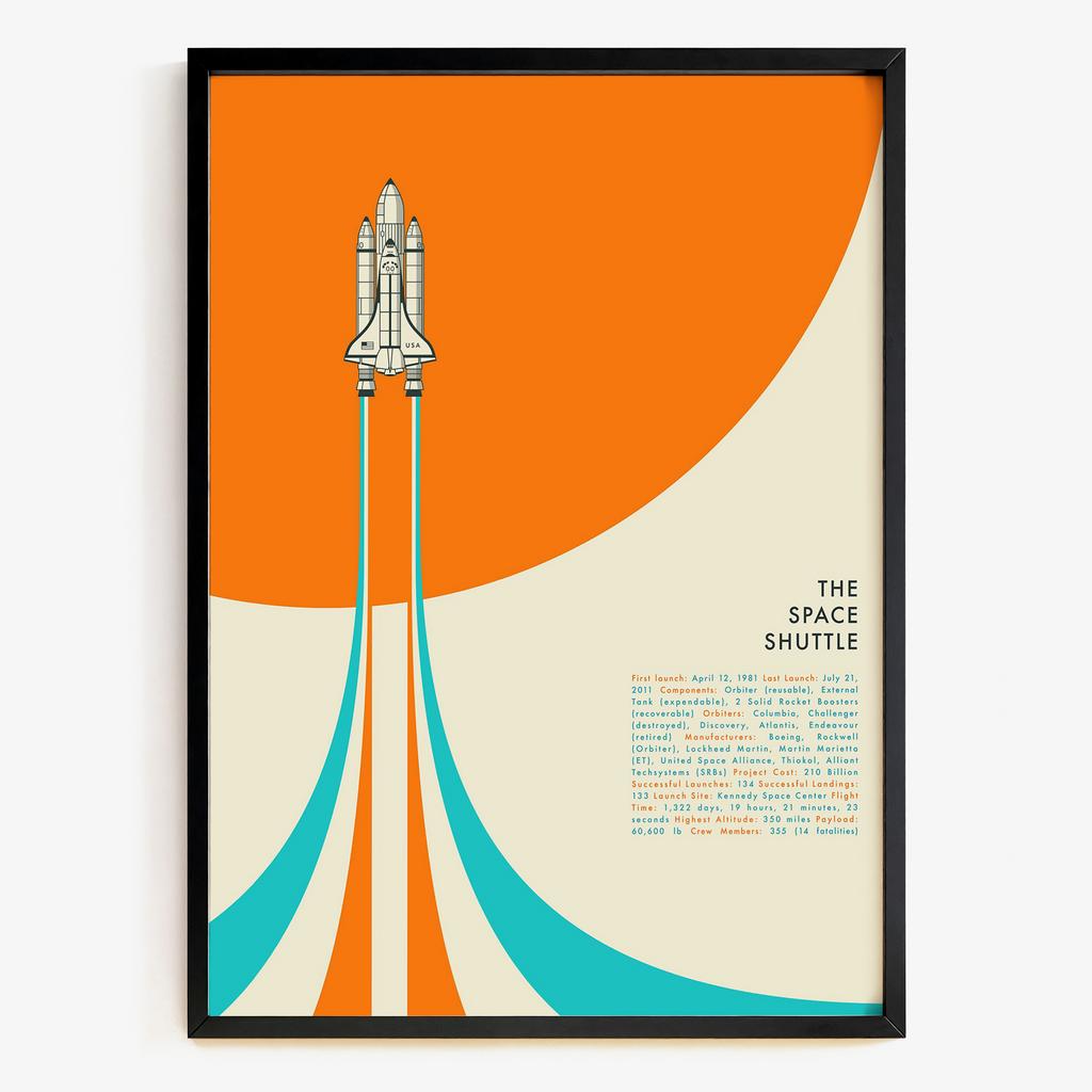 "Space Shuttle" ретро космічна графіка NF7315