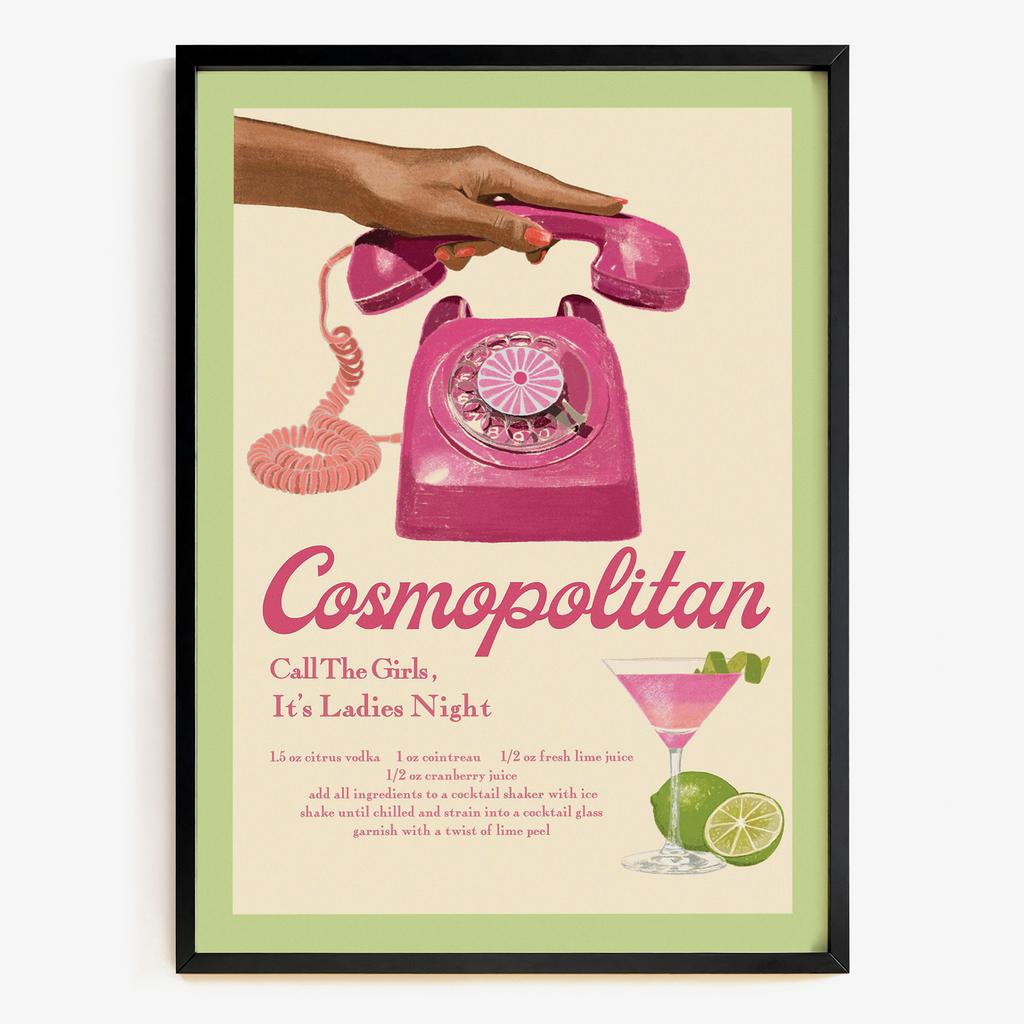 "Cosmopolitan" ретро коктейльна ілюстрація RM8472