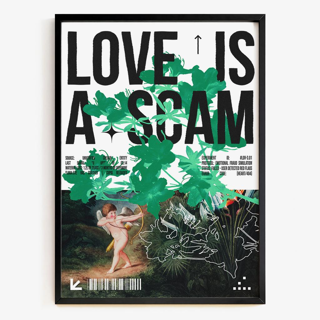 "Love Is A Scam" емоційний колаж YR4301