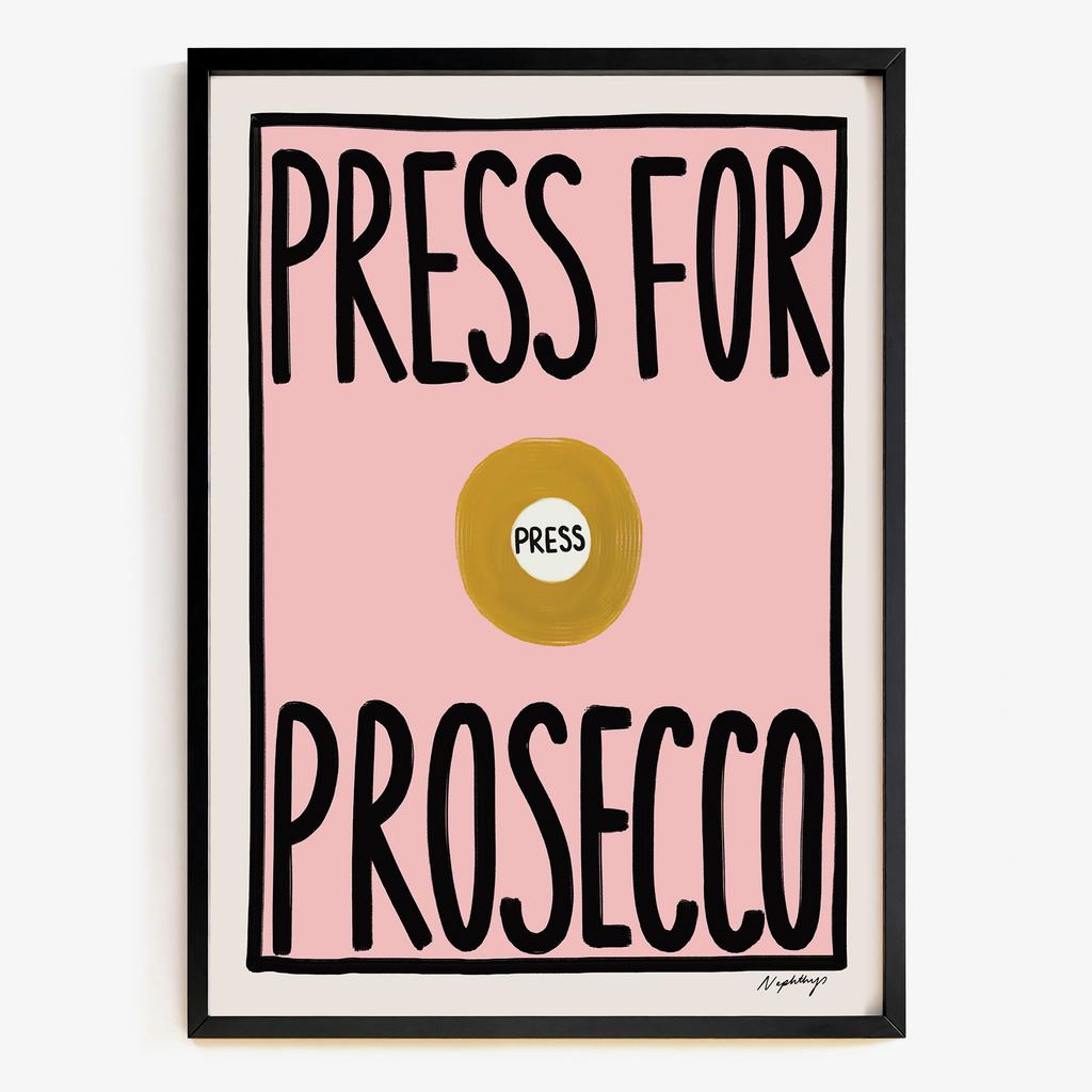 "Press For Prosecco" рожева типографіка NP4821