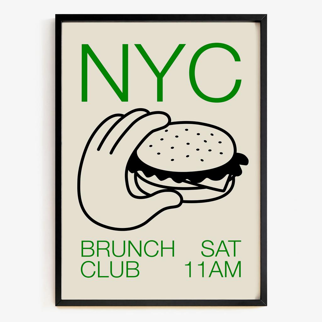 "NYC BRUNCH CLUB" мінімалістична гастрономічна графіка YC3842