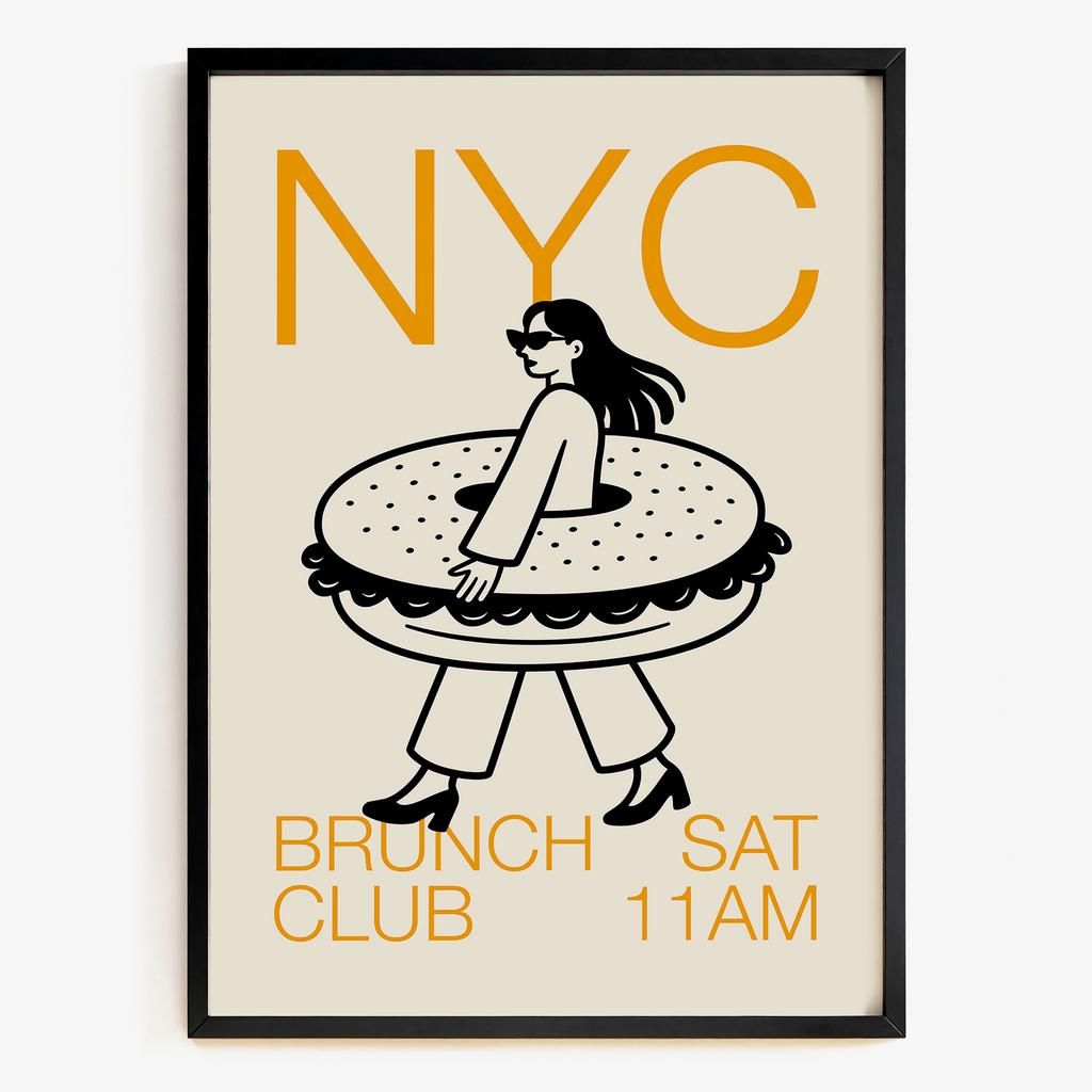 "NYC BRUNCH CLUB" ілюстративна гастрономічна графіка VC5482