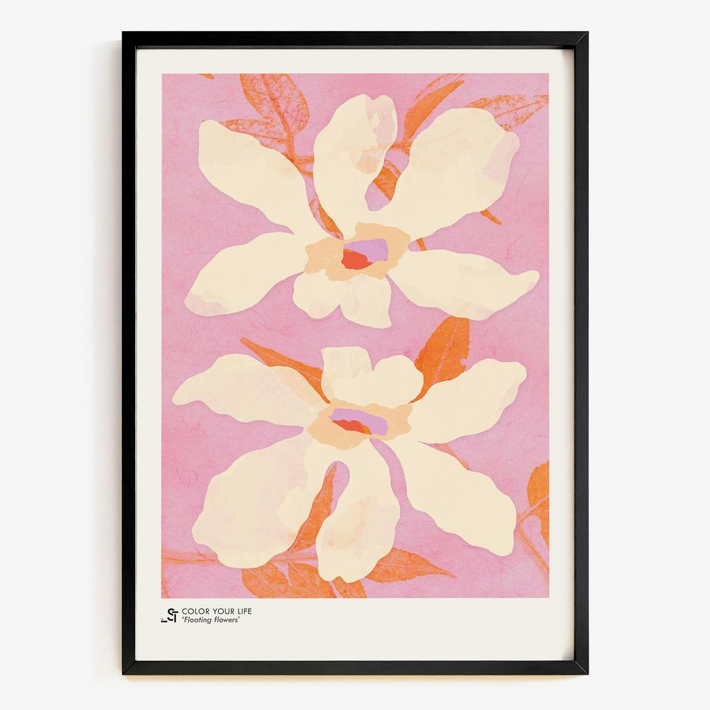 "Floating Flowers" квіткова пастельна графіка PS7141