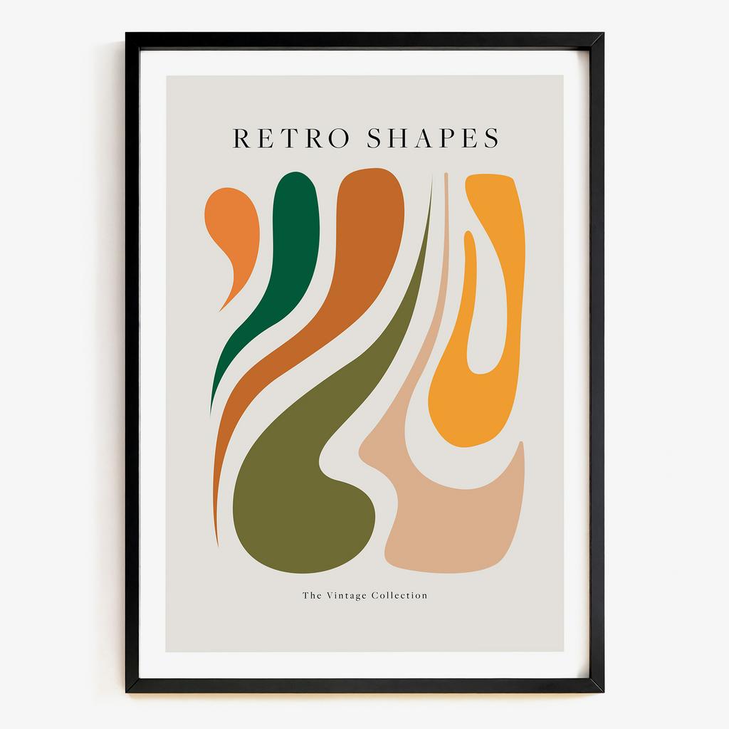 "Retro Shapes Flow" органічна ретро абстракція PS6415