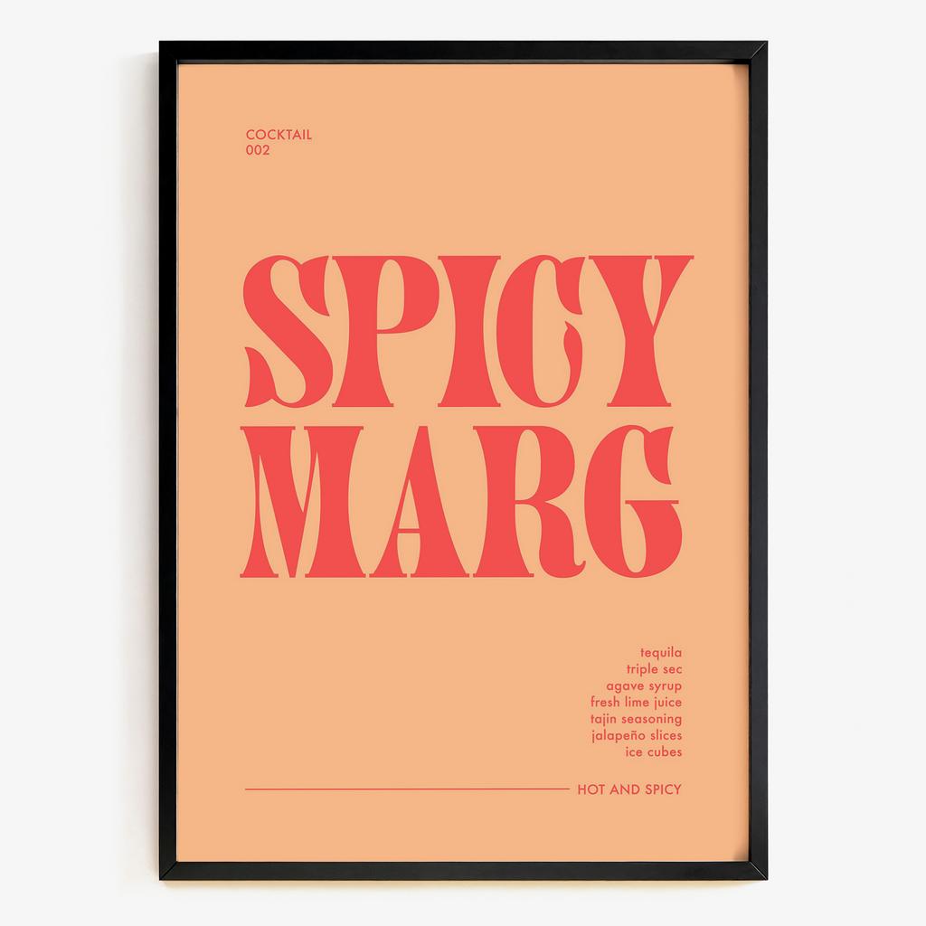"Spicy Marg" коктейльна типографічна графіка PS4582