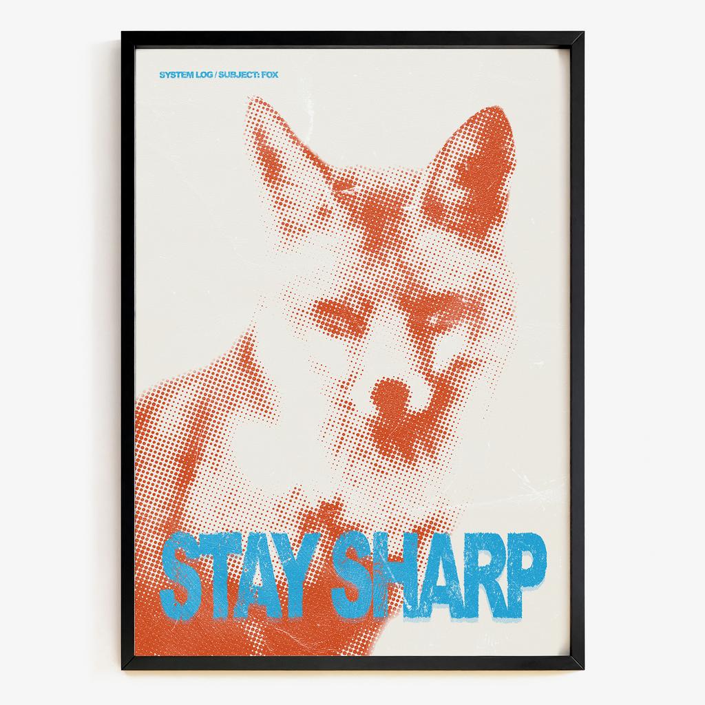 "Stay Sharp" графічний портрет лисиці PS8643