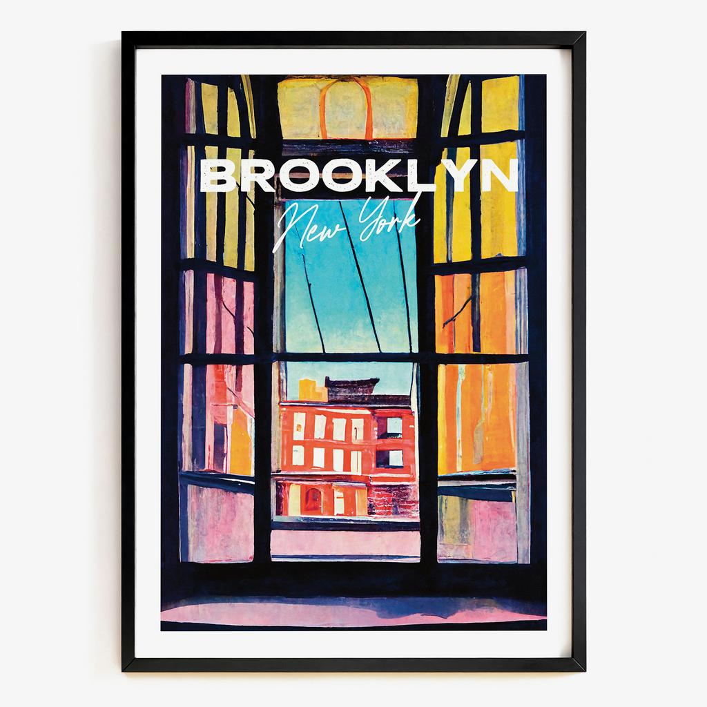 "Brooklyn New York" міський краєвид у вікні PS7821