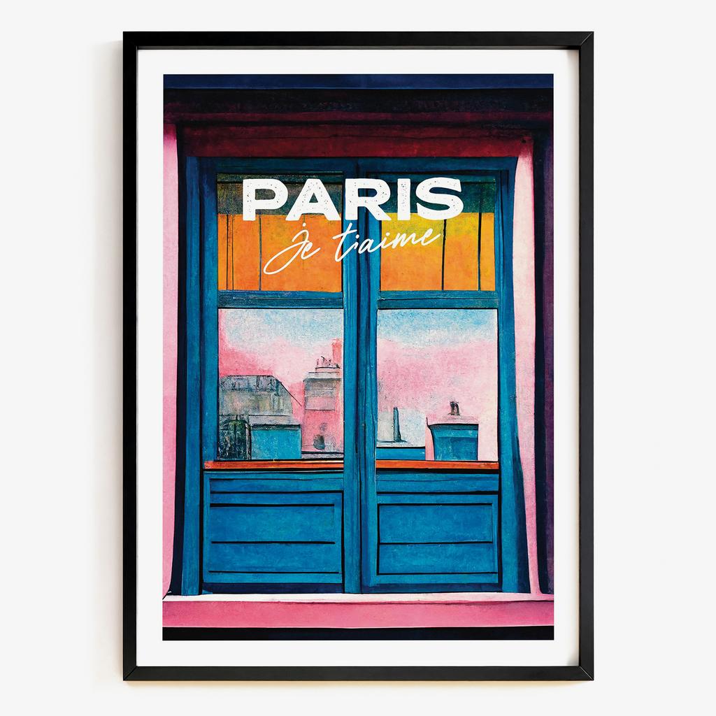"Paris Je T'aime" паризький краєвид у вікні PS7823