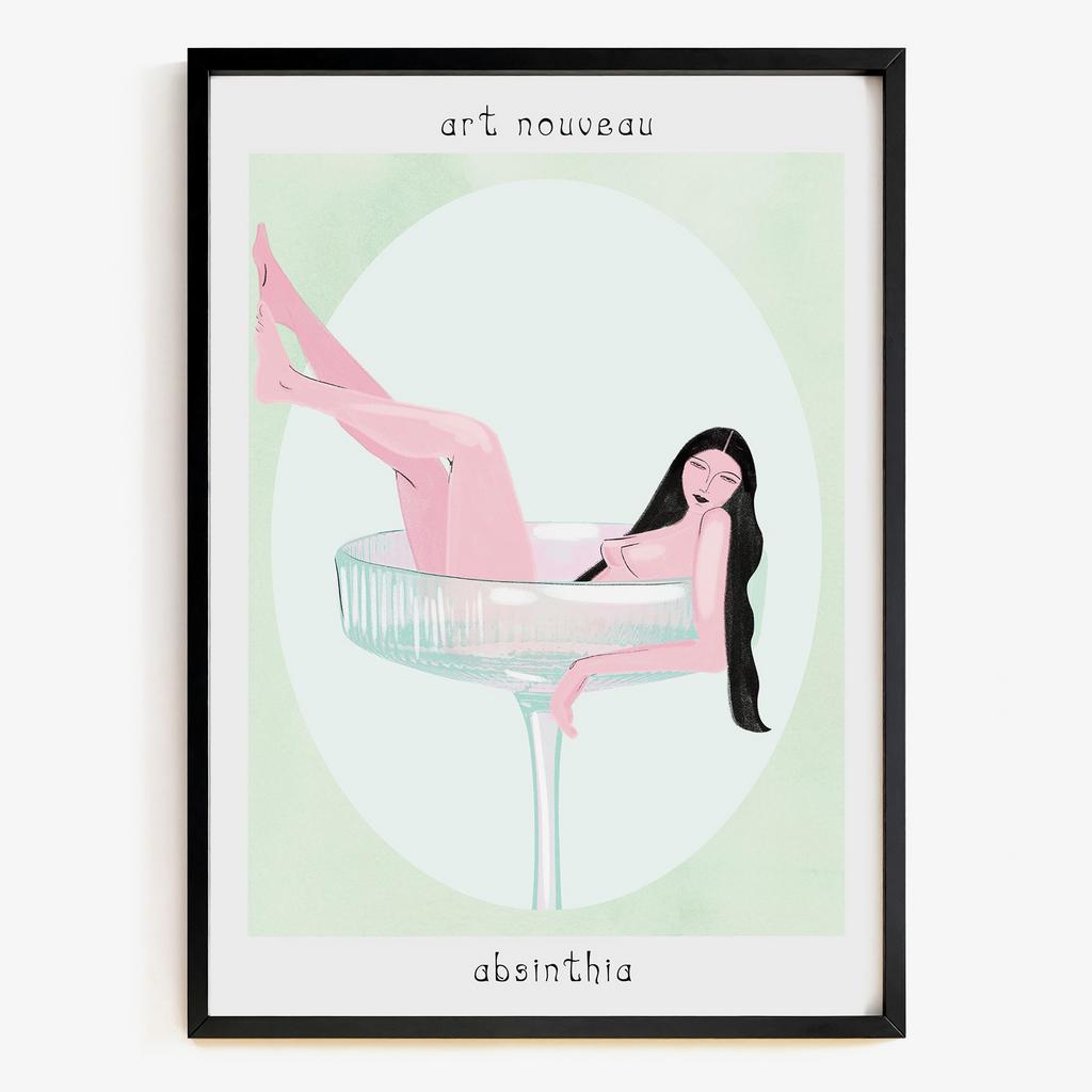 "Art Nouveau Absinthia" жінка у келиху PS7826