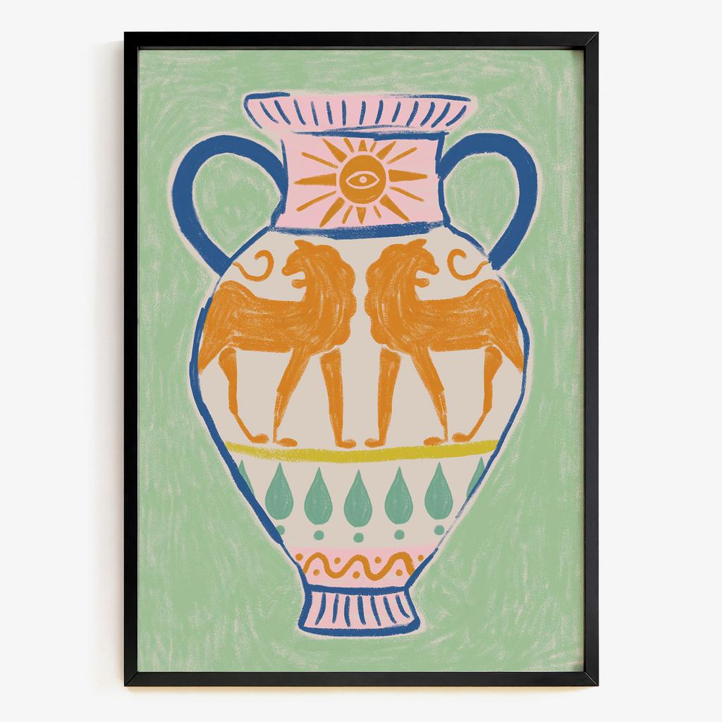 "Mythic Lions Vase" декоративна ваза з левами PS7836