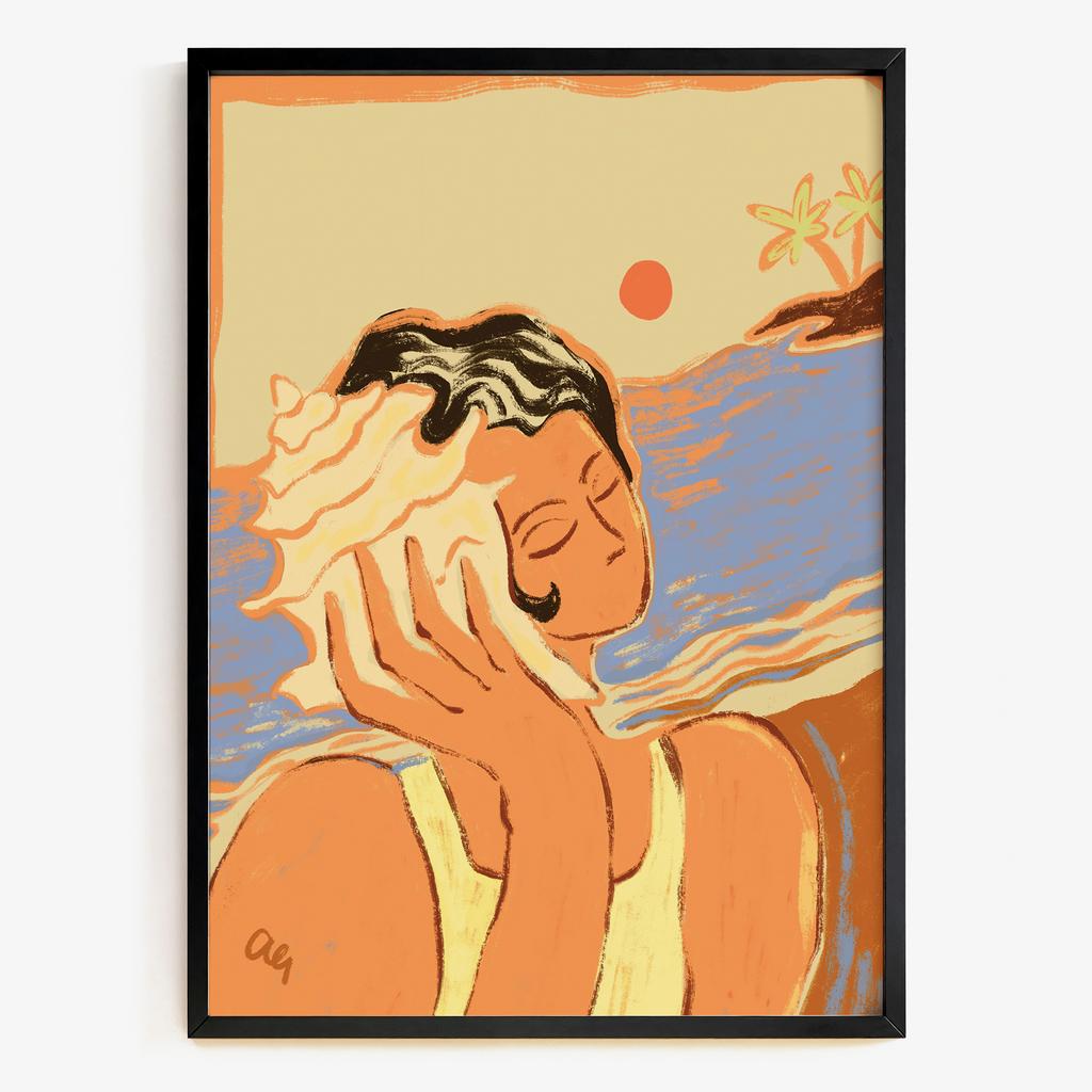 "Seaside Reverie" дівчина з морською мушлею PS7845