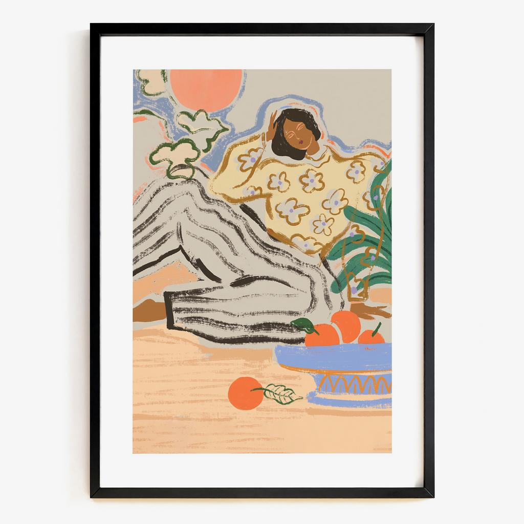 "Citrus Daydream" сучасна жіноча ілюстрація з цитрусами PS7855