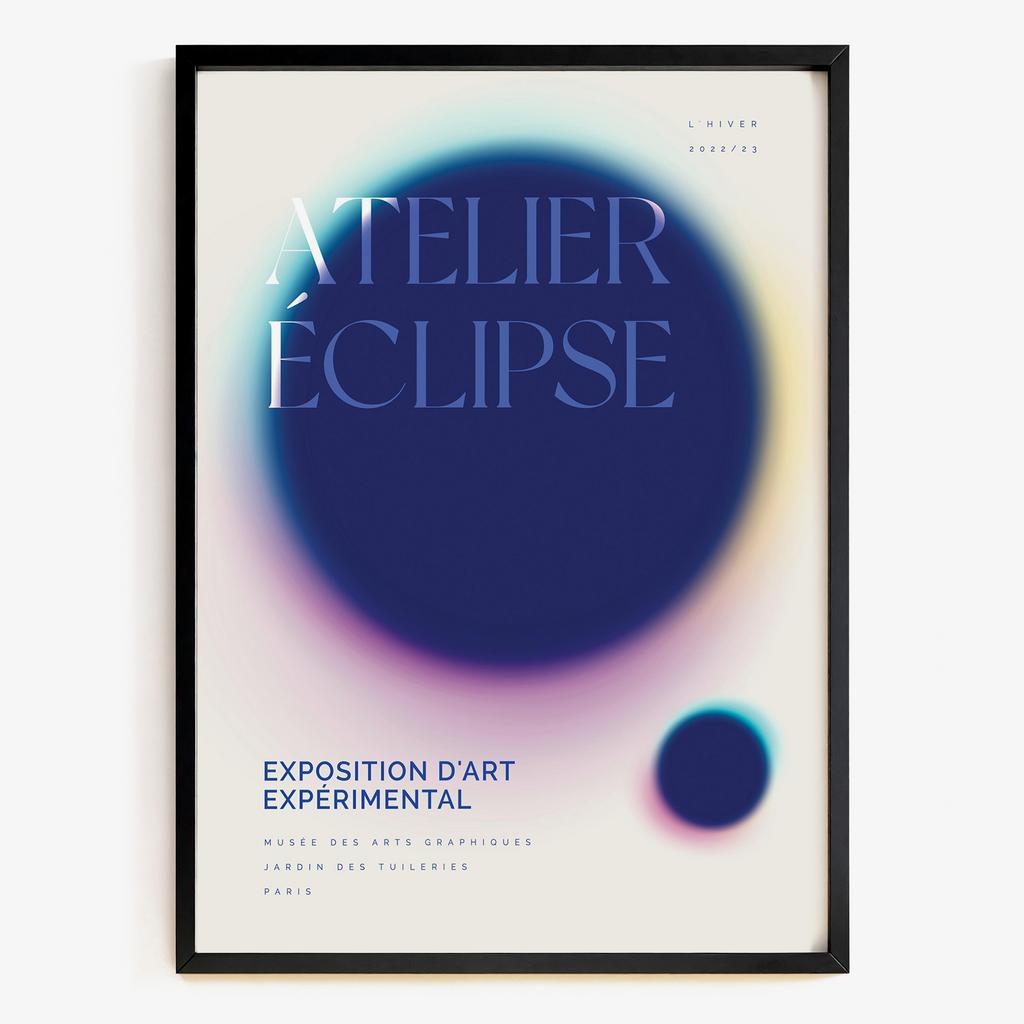 "Atelier Eclipse" сучасна типографічна абстракція затемнення PS7863