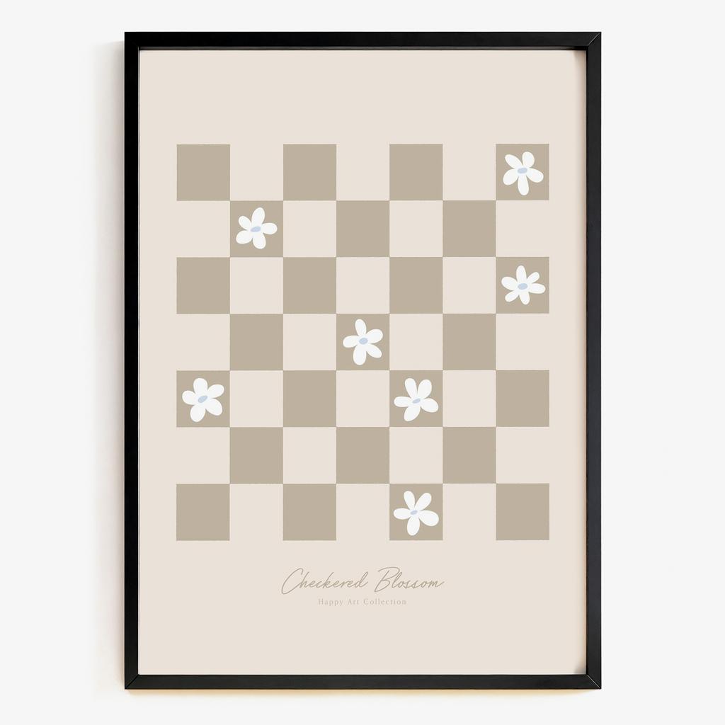 "Checkered Blossom" сучасна геометрична композиція PS8471