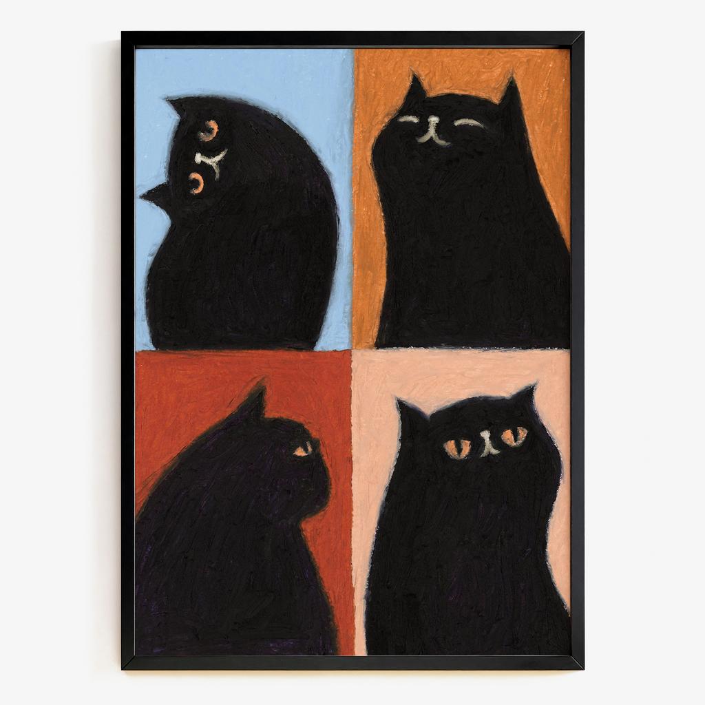 "Four Moods of Midnight" чорні коти PS8424