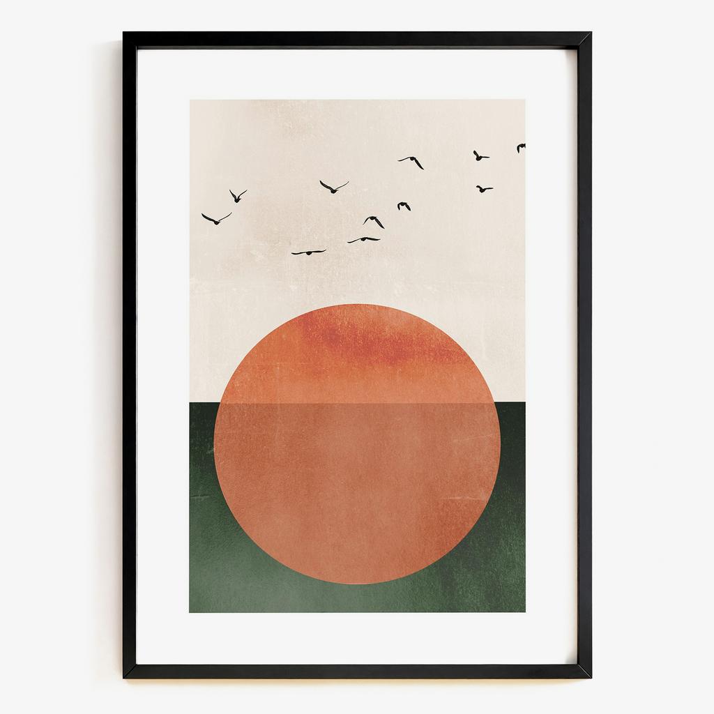 "Terracotta Horizon" абстрактний захід сонця PS8439