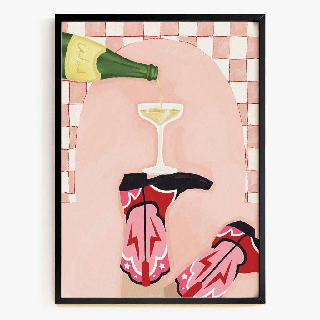 "Champagne & Cowboy Boots" рожевий вечірній настрій PS8441