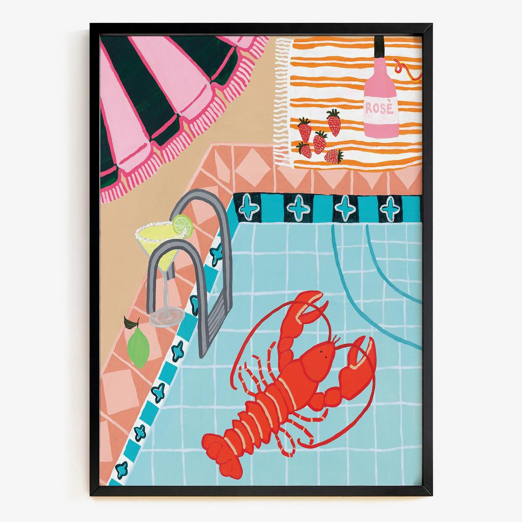 "Poolside Lobster" середземноморська ілюстрація PS8447