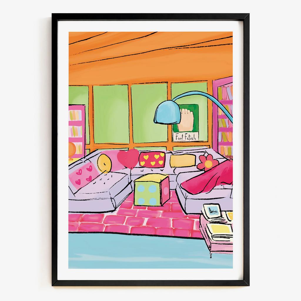 "Foot Fetish Living Room" яскравий інтер'єр попарт PS7280