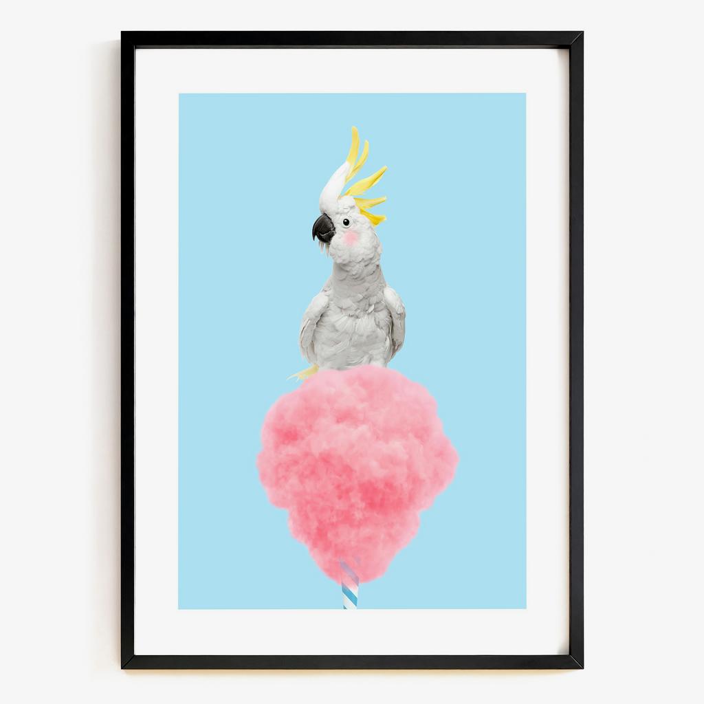 "Cotton Candy Cockatoo" сучасний постер із какаду PS7292