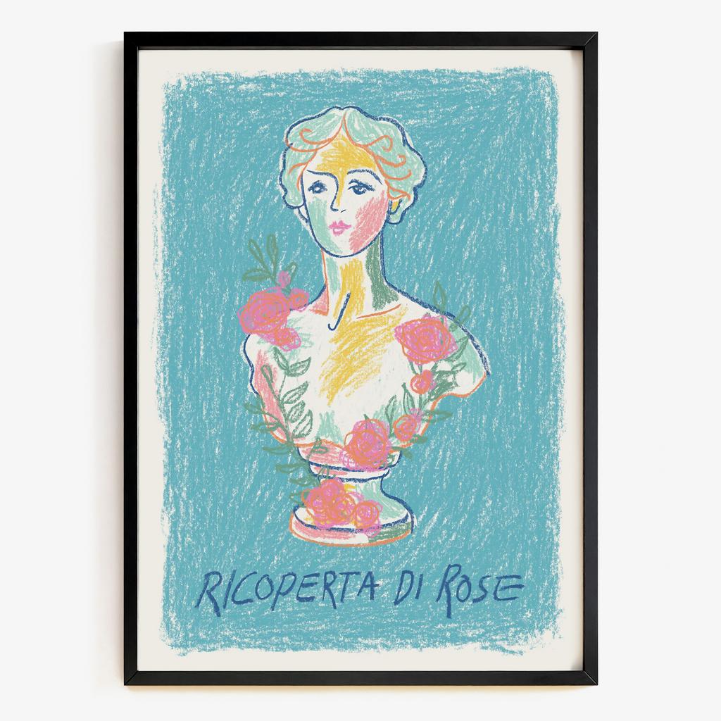 "Ricoperta Di Rose" сучасний постер із квітковим бюстом PS7294