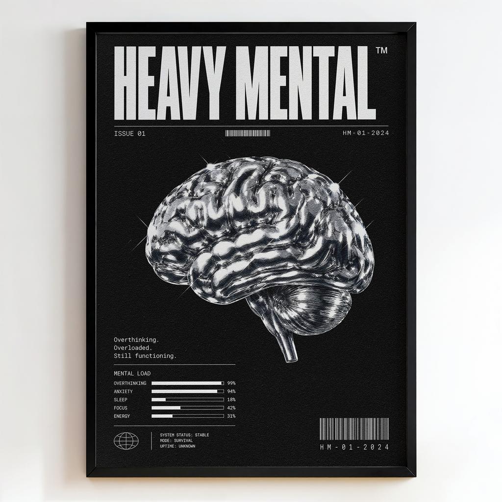 "Heavy Mental" сучасний типографічний постер PS7302