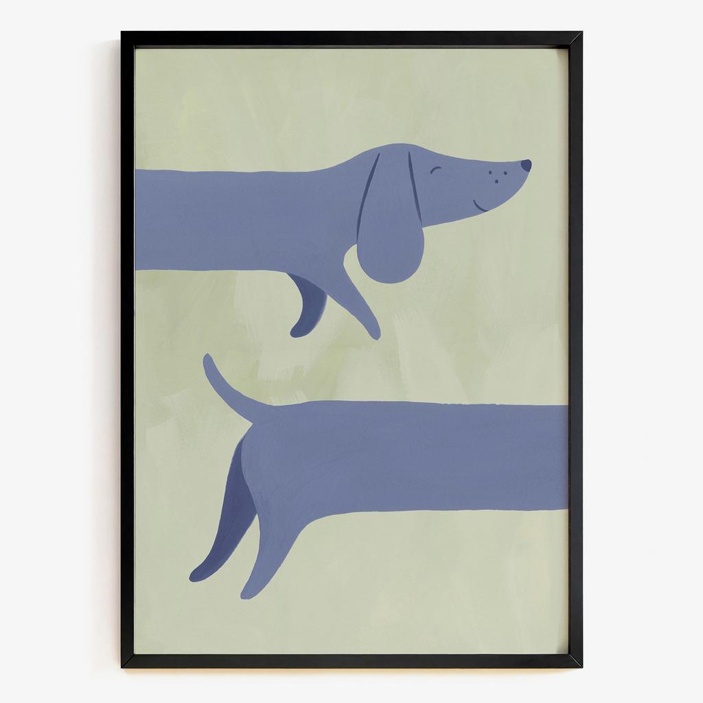 "Blue Dachshund Parade" мінімалістична такса PS9735