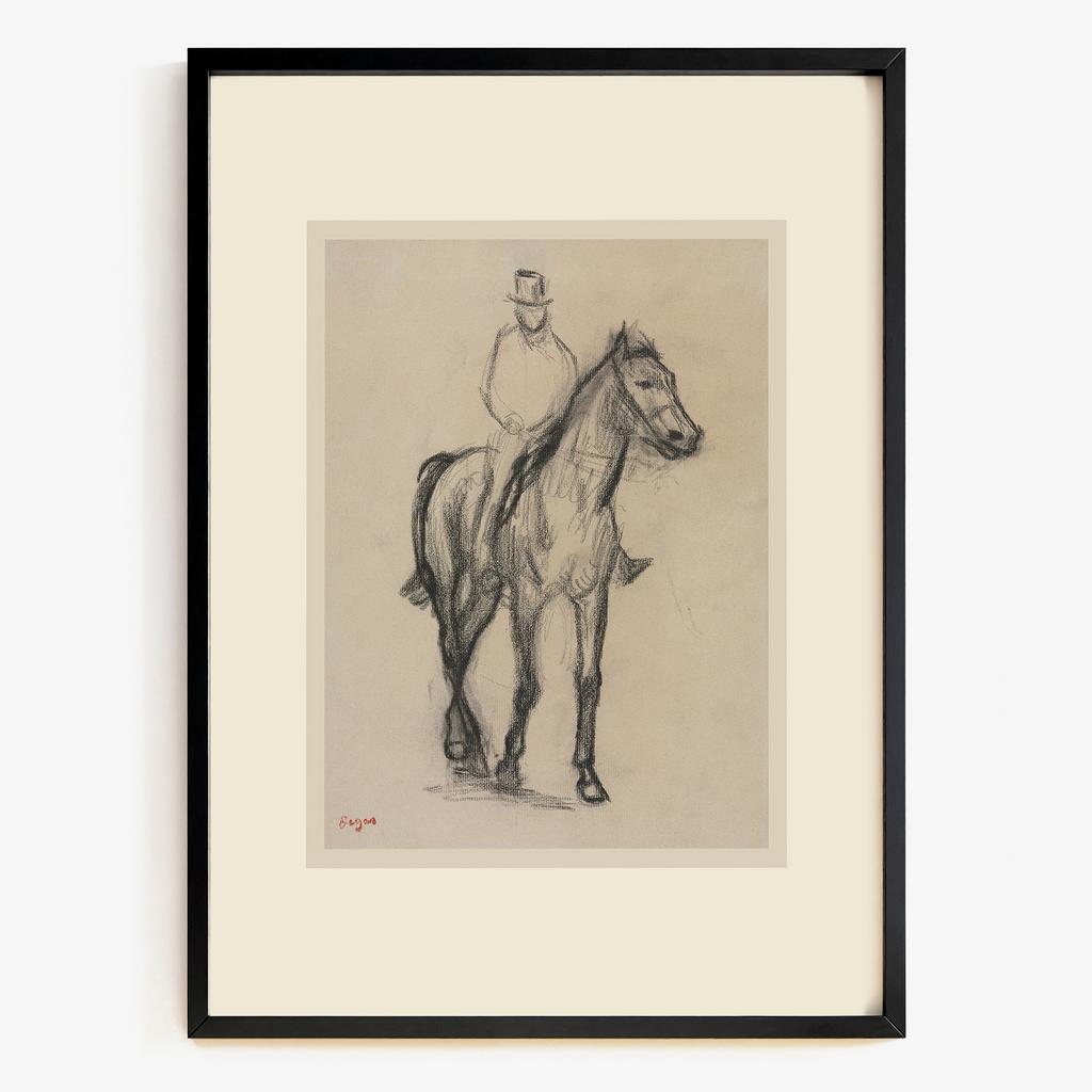 "Equestrian Study" вершник на коні ескіз PS9912