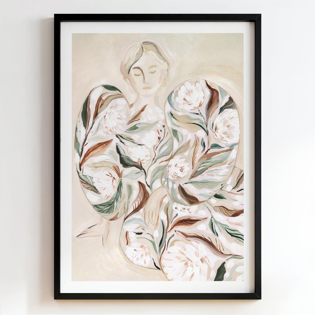 "Botanical Reverie" жінка серед квітів PS7381