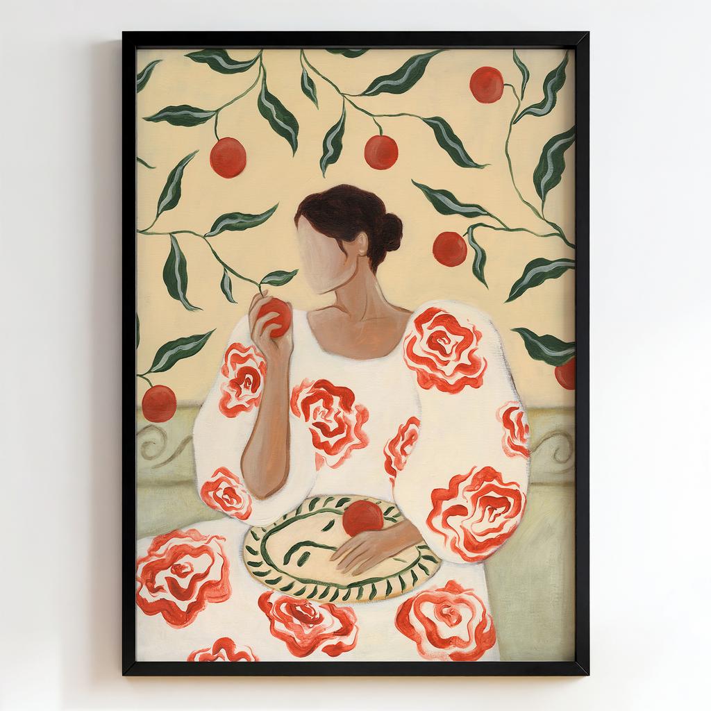"Scarlet Orchard" жінка серед червоних плодів PS7397