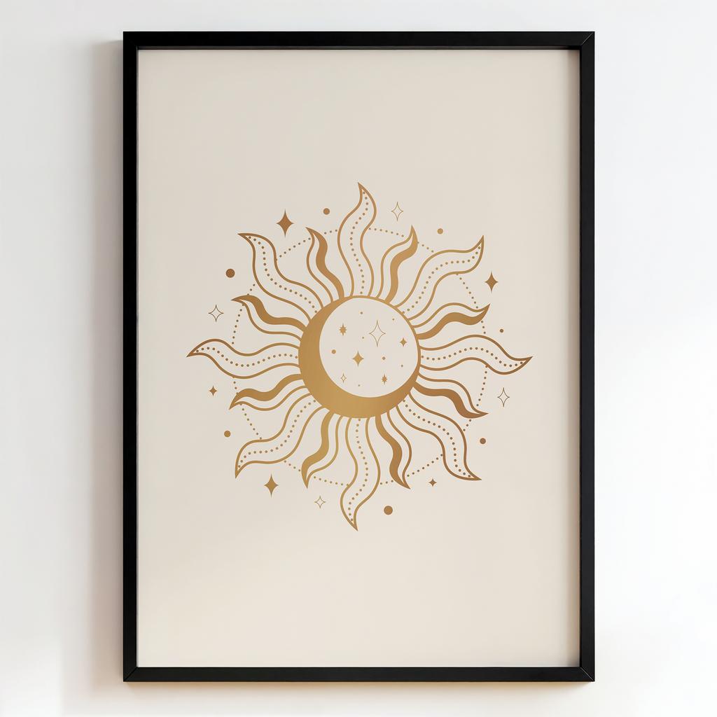 "Celestial Sun" мінімалістичне сонце в стилі бохо PS7409