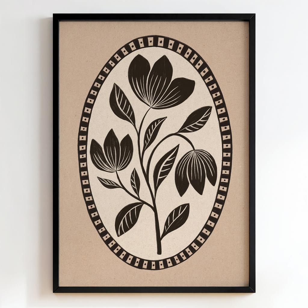 "Botanical Emblem" ботанічна графіка в народному стилі PS7411