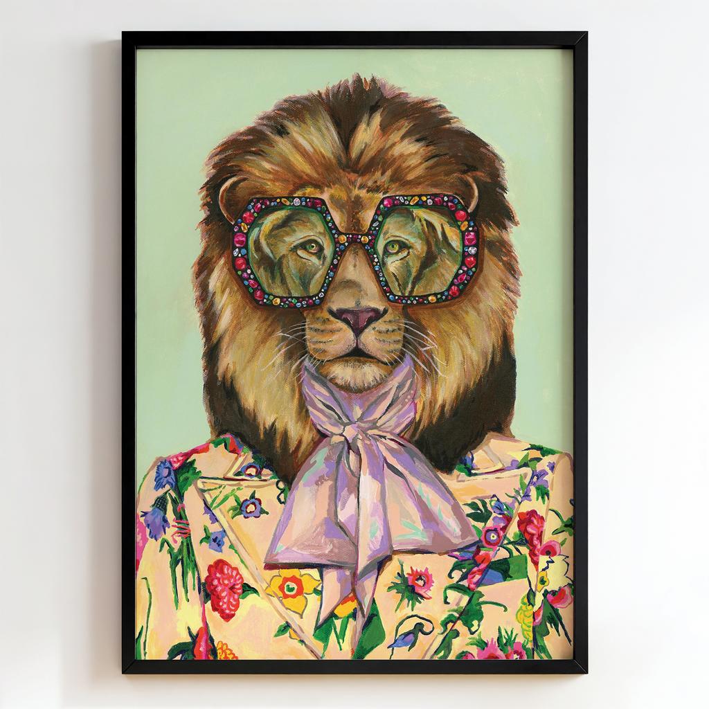 "Floral Lion Portrait" лев у квітковому костюмі PS8247