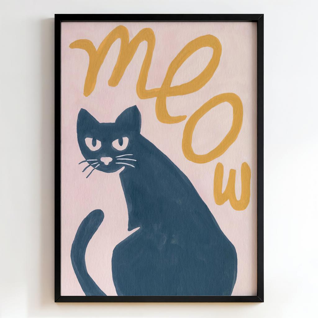 "Meow Statement" чорний кіт із написом PS8251