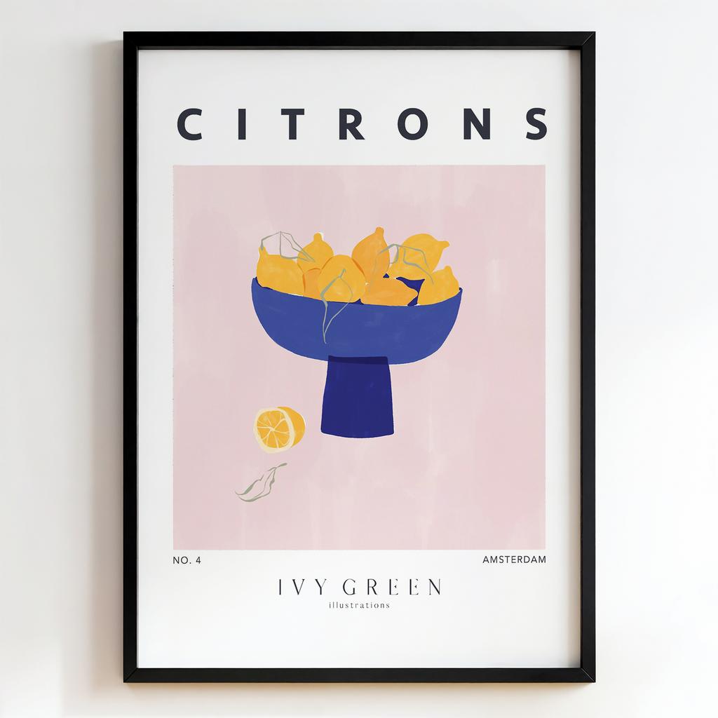 "Citrons No. 4" лимони у синій вазі PS8263