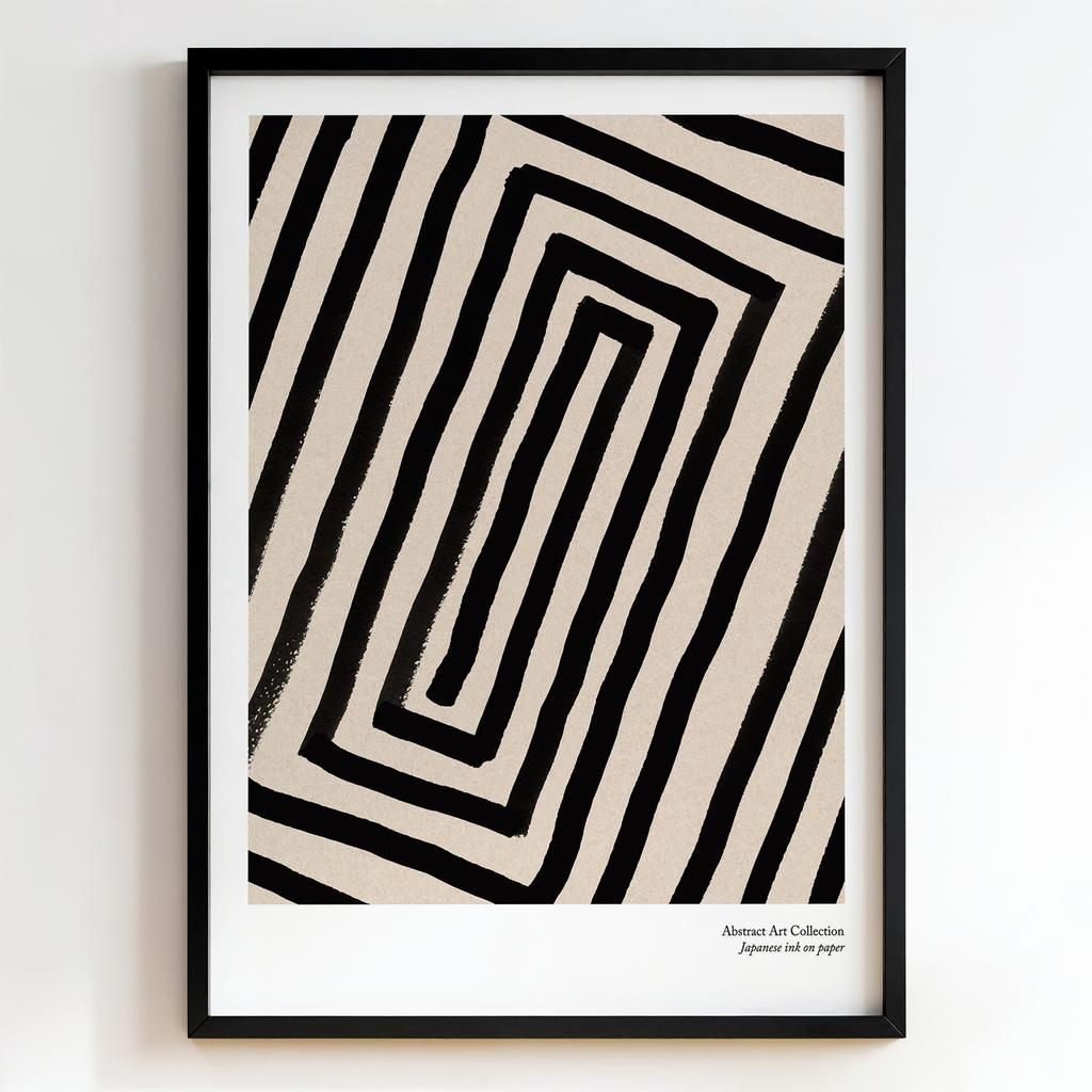 "Japanese Ink Geometry" геометрична абстракція PS9047