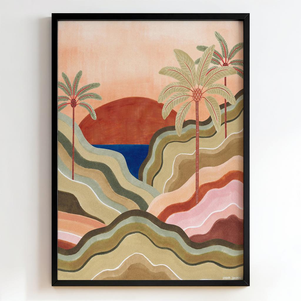 "Desert Sunset Palms" абстрактний тропічний пейзаж PS1023