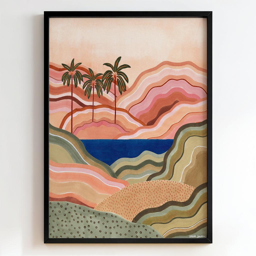 "Tropical Oasis" сучасний тропічний пейзаж PS1025