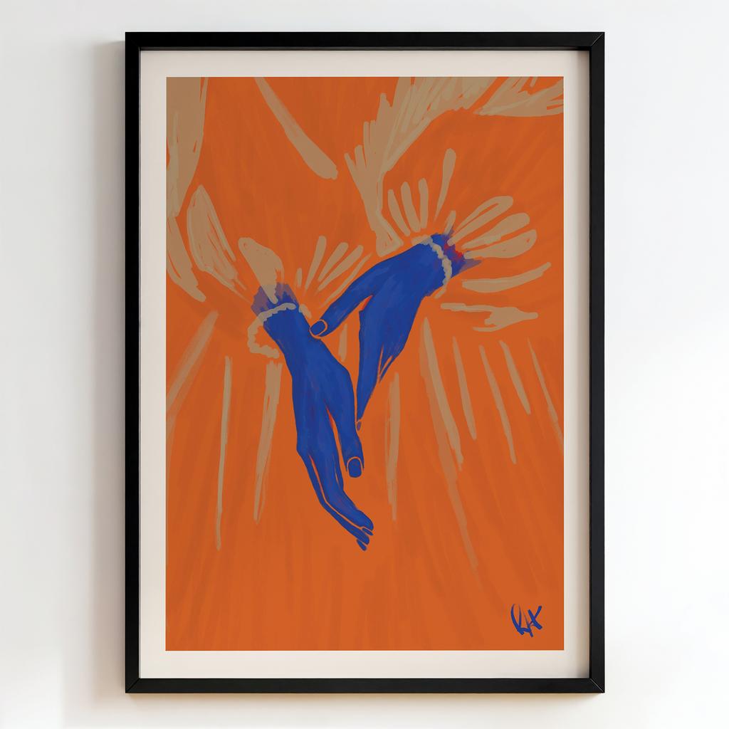 "Linked Hands in Blue" сині руки PS6941