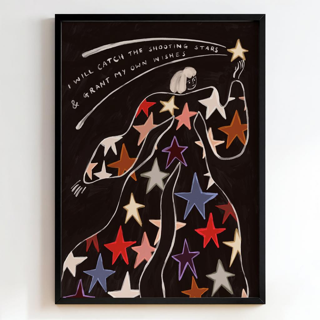 "I Will Catch the Shooting Stars & Grant My Own Wishes" жінка зі зорями PS4177