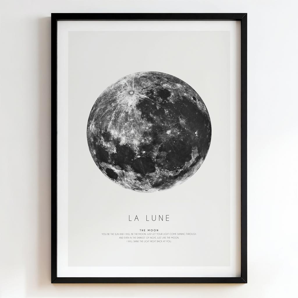 "La Lune" чорно-білий повний місяць PS4183