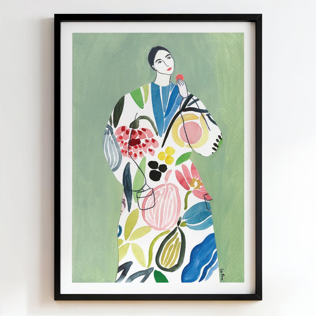 "Floral Harvest" жінка з квітковим орнаментом PS7441
