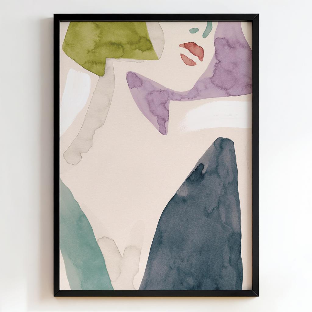 "Watercolor Portrait Fragments" абстрактний жіночий портрет PS7447