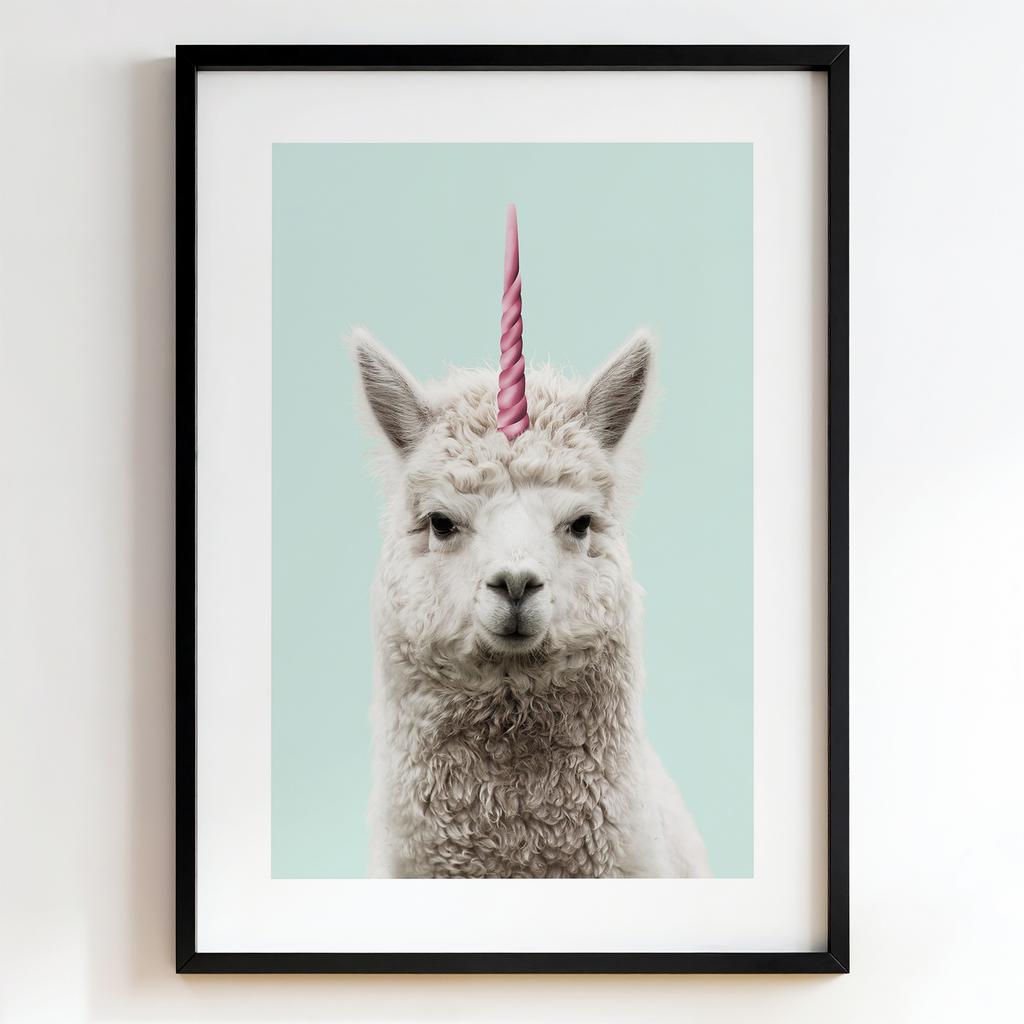 "Unicorn Alpaca Portrait" альпака з рогом єдинорога PS7453