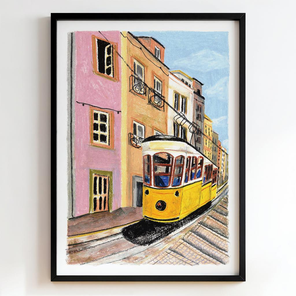 "Lisbon Yellow Tram" жовтий трамвай Лісабона PS7457