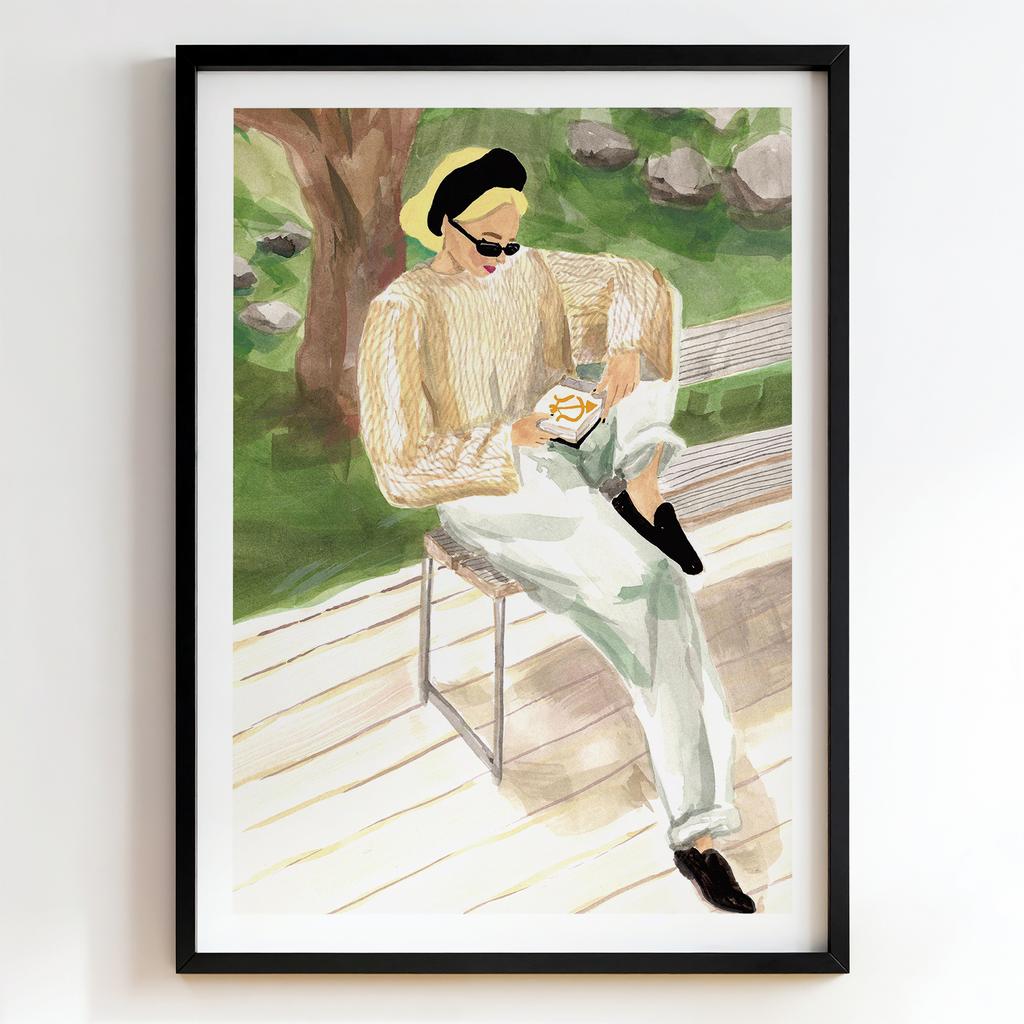 "Quiet Reading in the Garden" дівчина з книгою в саду PS7458