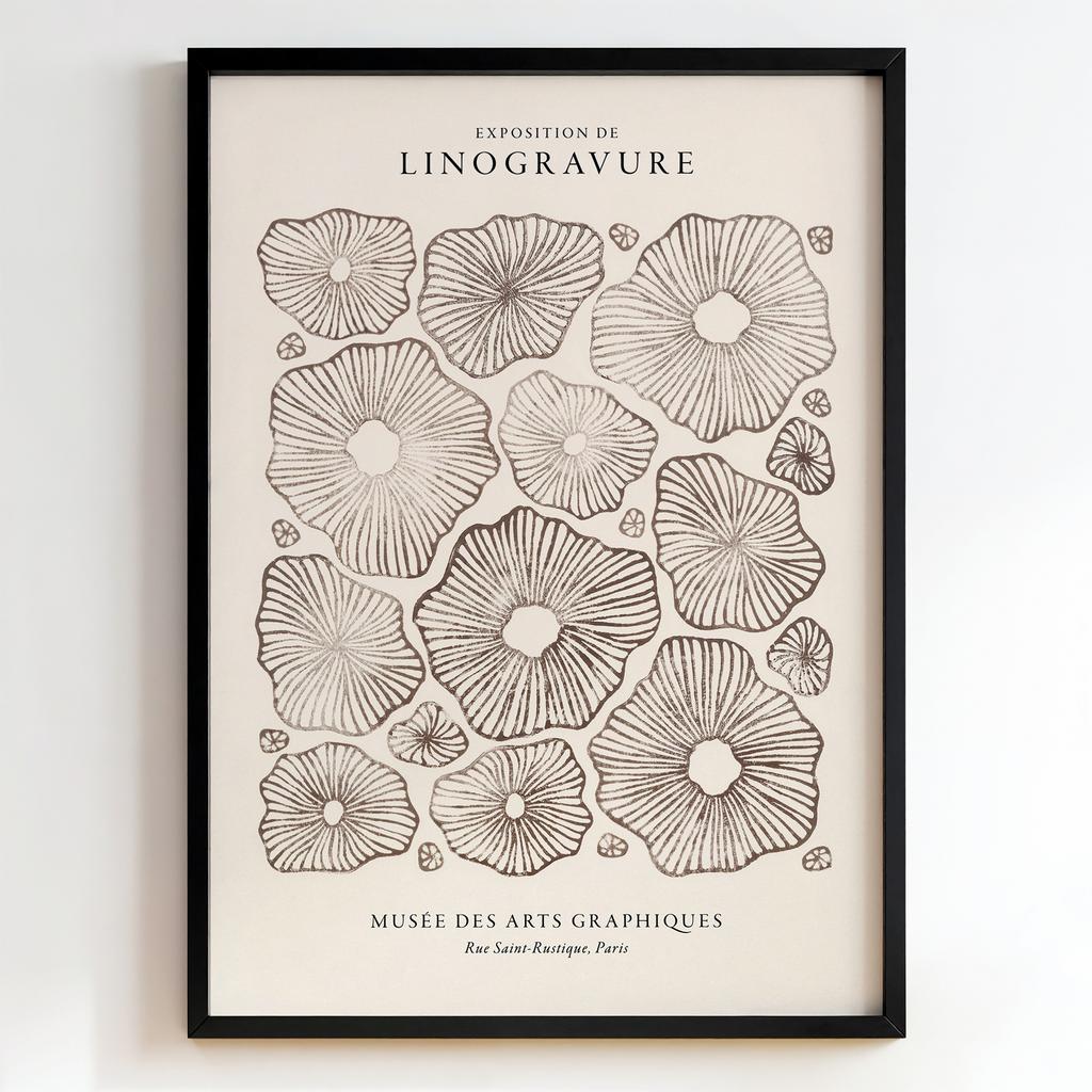 "Exposition de Linogravure II" ботанічний графічний постер PS4163